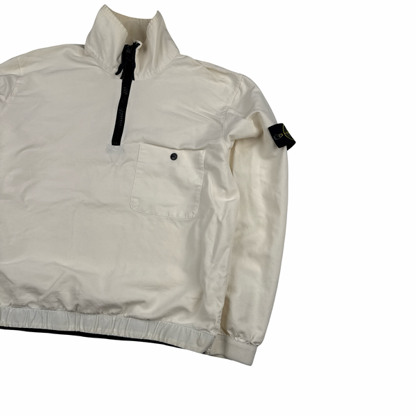 Stone Island Vintage 2004 White Quarter Zip Pullover - Medium