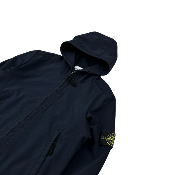 Stone Island 2016 Navy Light Soft Shell R Hooded Jacket - Small