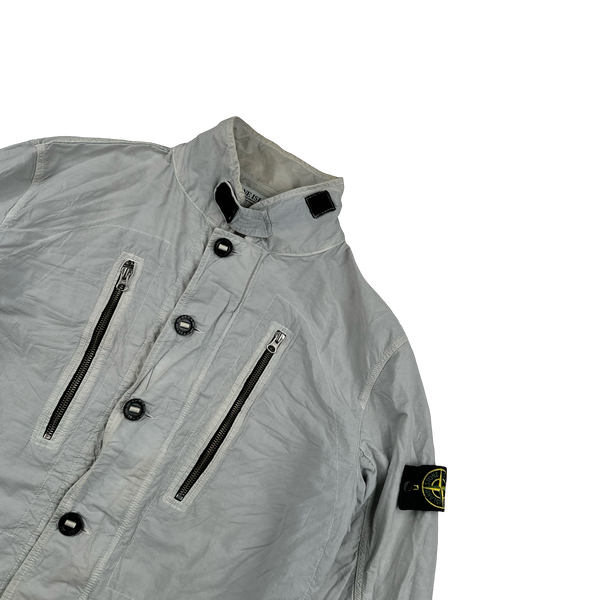 Stone Island 2010 Ice Blue Poly Cotton Field Jacket - XL