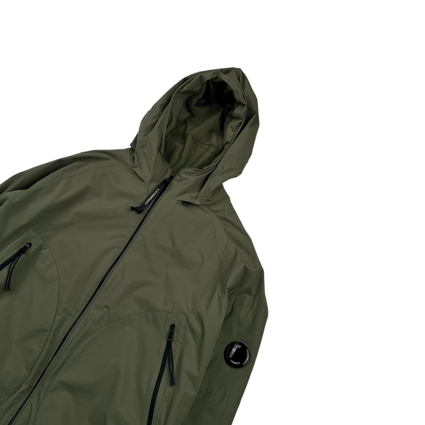 CP Company Olive Pro Tek Hooded Jacket - Medium