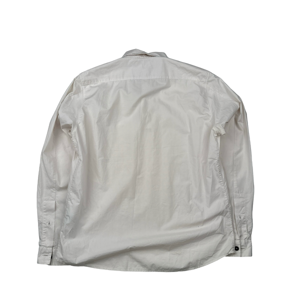 Stone Island 2019 White Quarter Buttoned Shirt - Medium