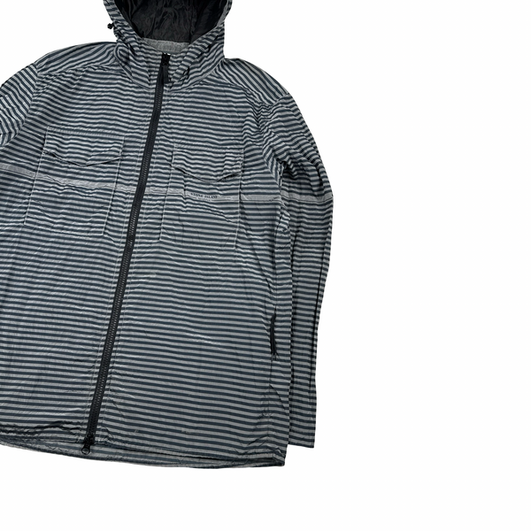 Stone Island 2017 Marina Blue Stripped Nylon Metal Jacket - 3XL