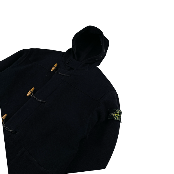 Stone Island 1988 Blue Montgomery Wool Duffle Coat - Medium