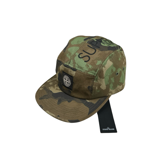 Stone Island x Supreme 2016 Camo 4 Panel Spellout Cap