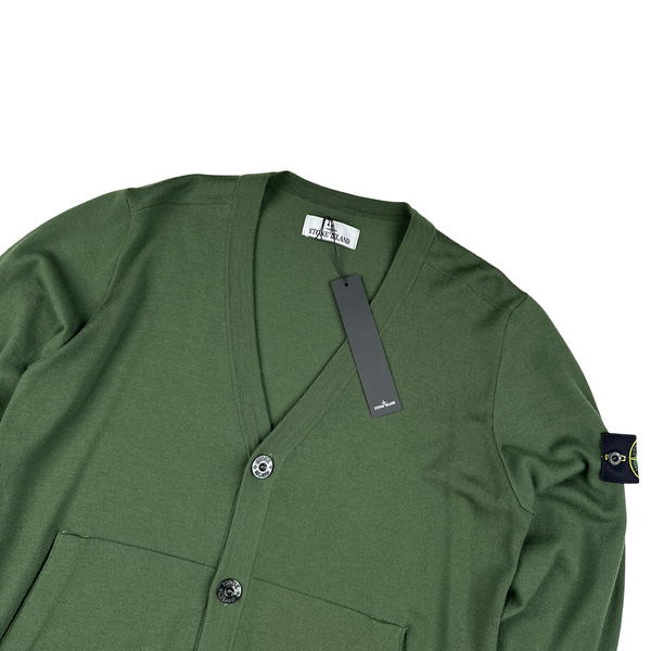 Stone Island 2022 Forest Green Knitted Buttoned Cardigan Jumper - Large
