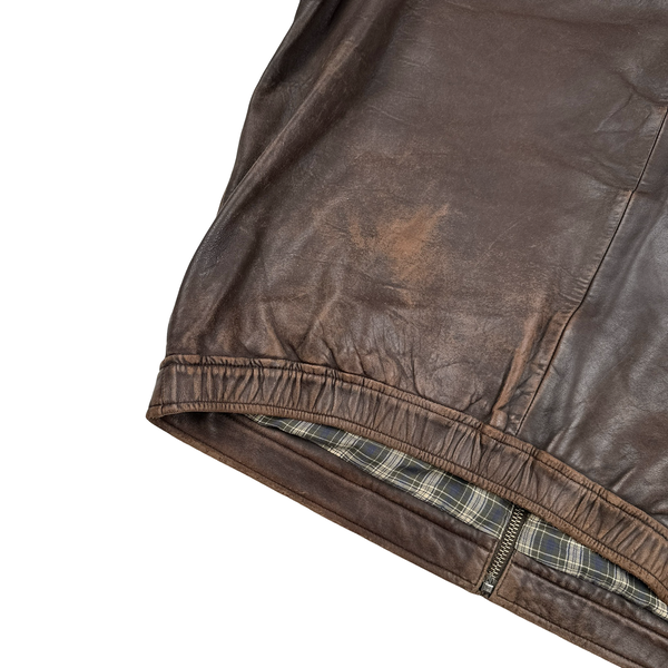 Ralph Lauren Brown Heavyweight Leather Jacket - XL