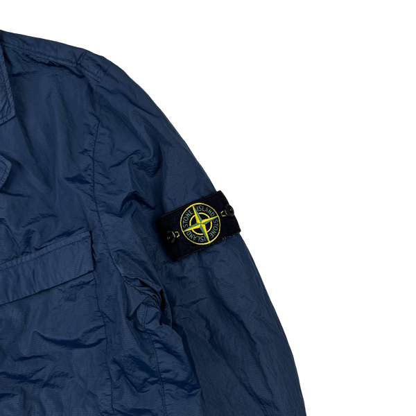 Stone Island 2019 Blue SI PA/PL Seersucker-TC Blazer Trousers Suit - Medium