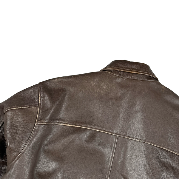 Ralph Lauren Brown Heavyweight Leather Jacket - Medium