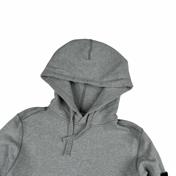 Stone Island 2018 Grey Cotton Pullover Hoodie - Small