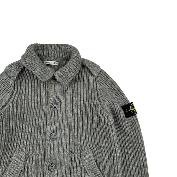 Stone Island 2008 Wool Grey Buttoned Cardigan Jumper - XL