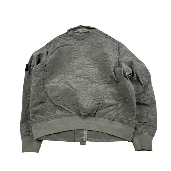 Stone Island 2008 Archive Grey Nylon Metal Bomber Jacket - 3XL