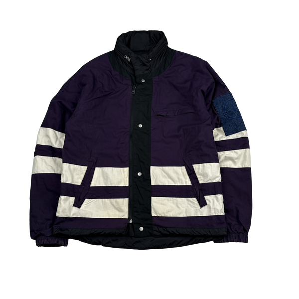 Stone Island Purple/Black 2005 Denims Quilted Reversible Jacket - Medium
