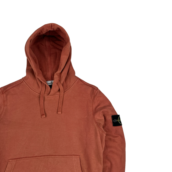 Stone Island Terracotta Cotton Pullover Hoodie - Small