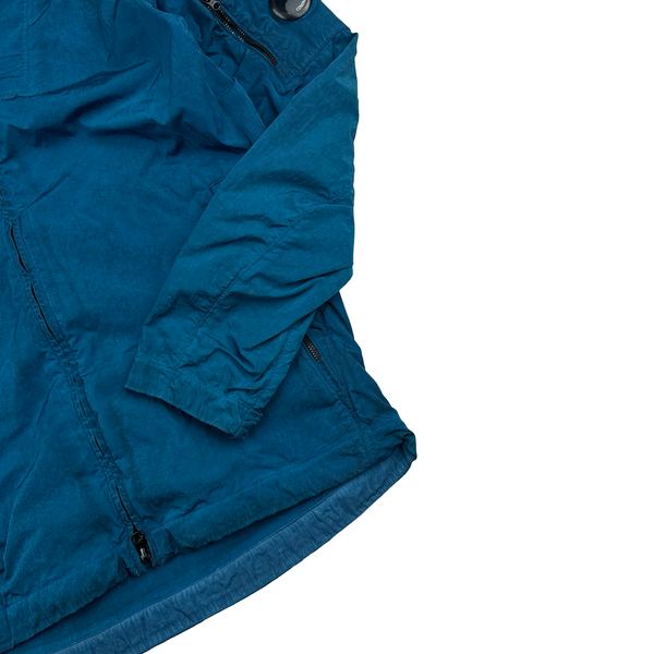 CP Company Blue Chrome Nylon Zipped Hooded Jacket - XL