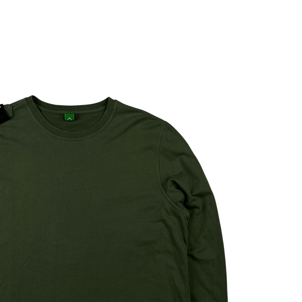 Ma Strum Khaki Cotton Longsleeve Crewneck T Shirt - XL