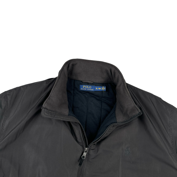 Ralph Lauren Black Cotton Lined Padded High Neck Jacket - XL