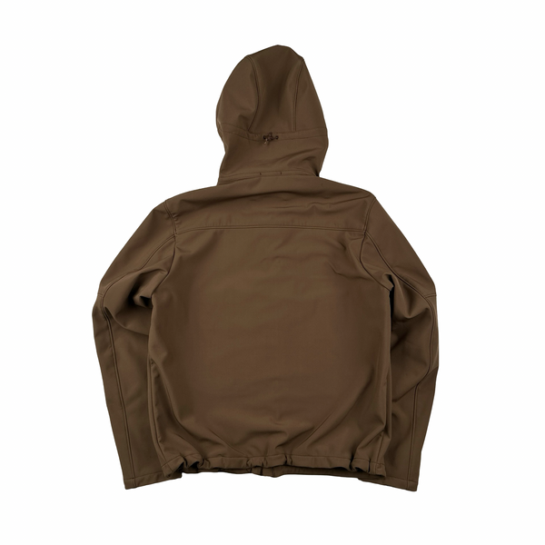 CP Company Brown Metropolis Fleece Lined Mesh Soft Shell Jacket - Large