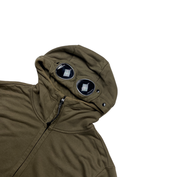 CP Company Khaki Cotton Goggle Hoodie - XL