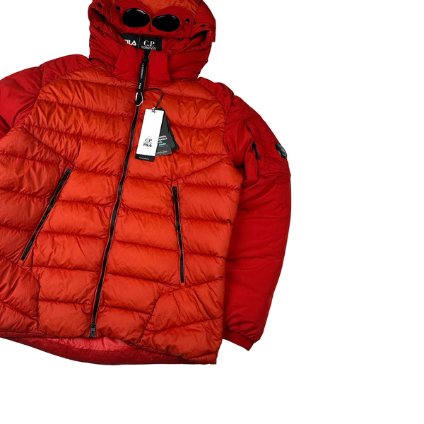 CP Company X Fila Red D D Shell Down Filled Goggle Jacket - Large