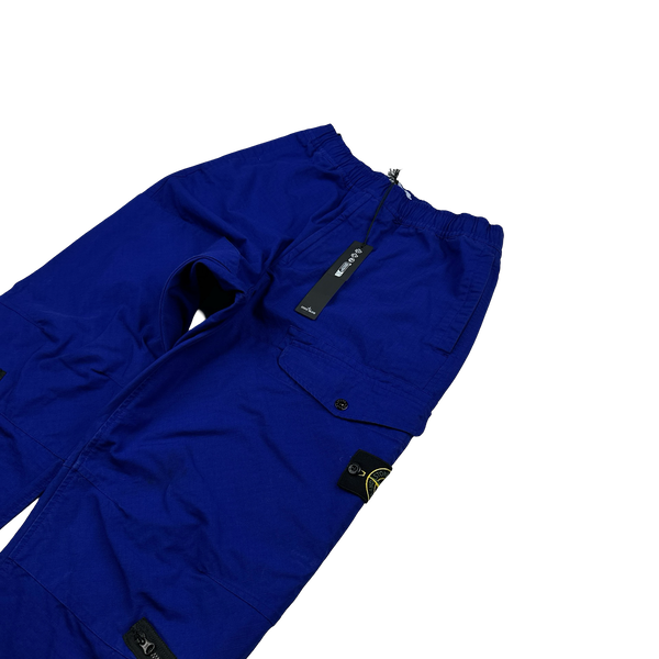 Stone Island 2023 Blue Ripstop LO Cotton Cargos - 33"