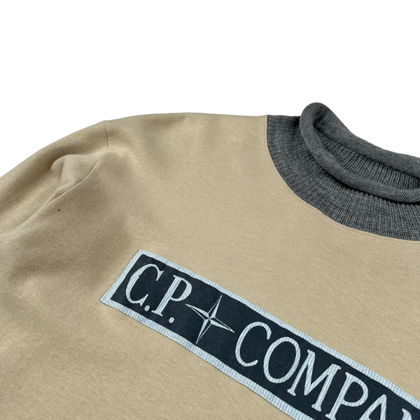 CP Company RARE 1980s Vintage Spellout Roll Neck Cotton Pullover - Medium