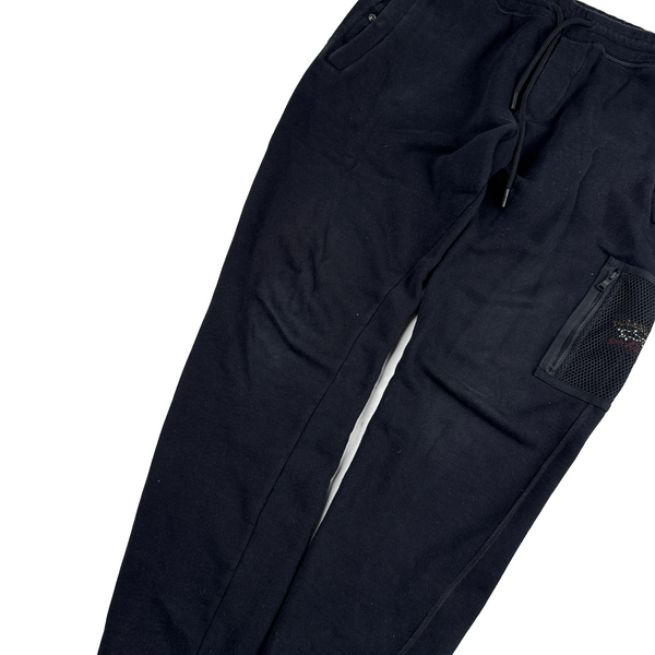Paul And Shark Black Cotton Netted Pocket Joggers - Medium