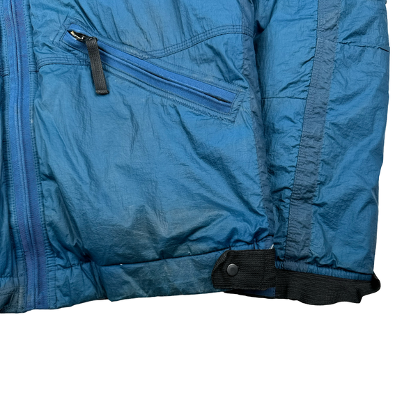 Stone Island 2009 Blue Down Filled Padded Mesh Badge Jacket - Small