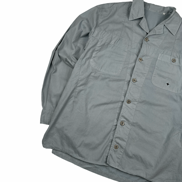 Stone Island Vintage 2001 Cotton Longsleeve Sleeve Compass Buttoned Shirt - XL