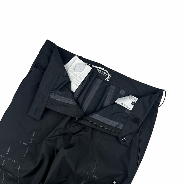 A Cold Wall Black Waterproof Monogram Walking Trousers - Small