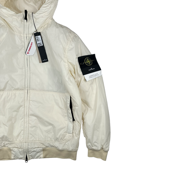 Stone Island 2025 White Garment Dyed Crinkle Reps NY Jacket - Large