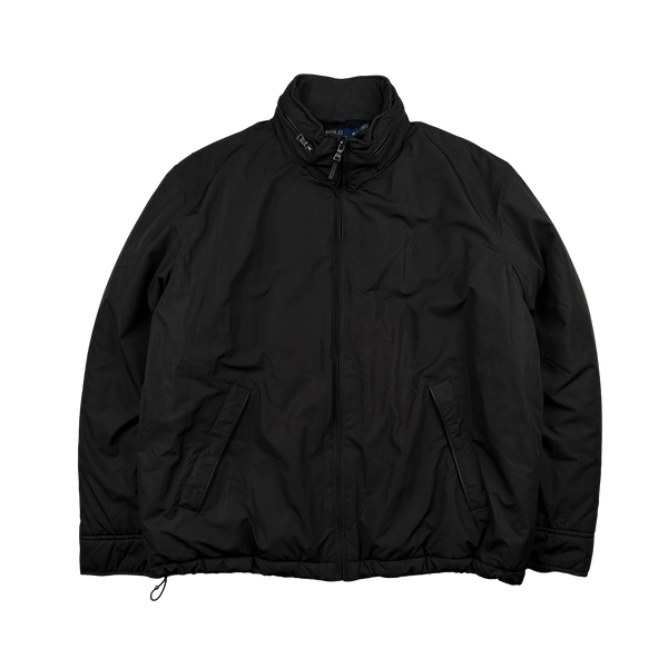 Ralph Lauren Black Cotton Lined Padded High Neck Jacket - XL