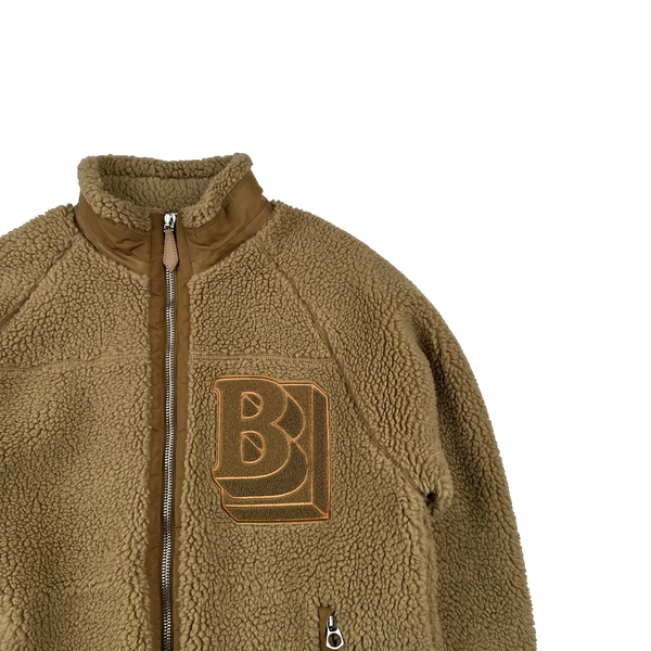 Burberry Emblem Teddy Fleece Zipped Jumper - Small