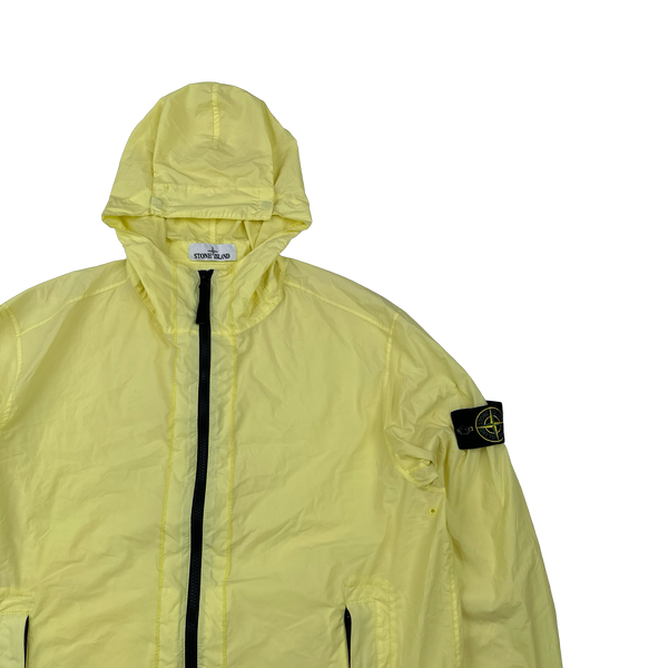 Stone Island 2020 Yellow Skin Touch Nylon Hooded Jacket - Large