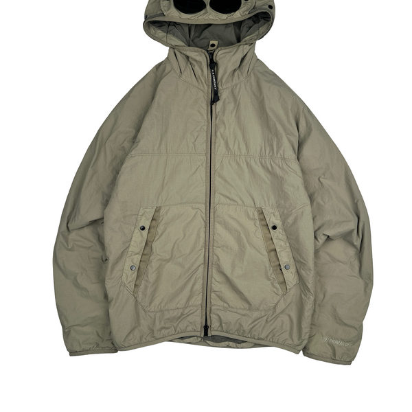 CP Company Khaki GDP Hooded Polartec Goggle Jacket - Small