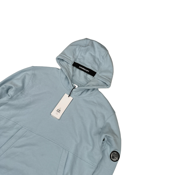 CP Company Baby Blue Cotton Lens Viewer Pullover Hoodie - Small