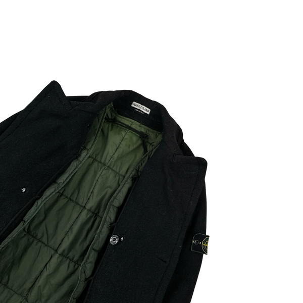 Stone Island Vintage 1996 Thick Wool Trench Coat - Medium