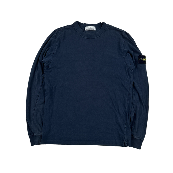 Stone Island 2017 Navy Longsleeve Cotton Top - Medium
