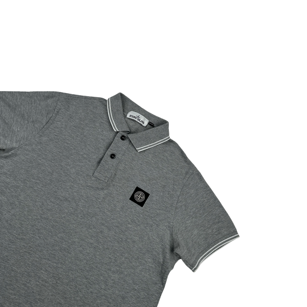 Stone Island Grey Short Sleeve Polo Shirt - Medium