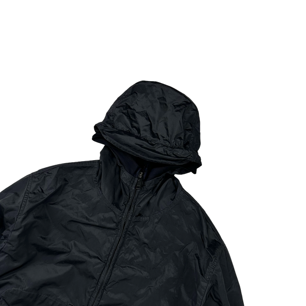 Stone Island 2005 Black Velvet Lined Shimmer Jacket - Medium