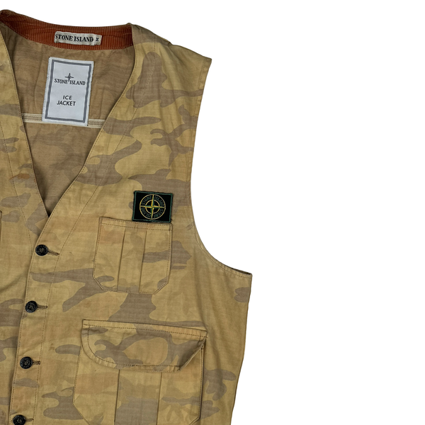 Stone Island 1990 Ice Jacket Camo Vest - Large