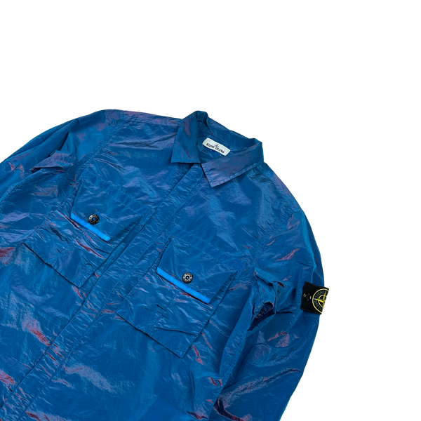Stone Island 2016 Blue/Pink Nylon Metal Weft Overshirt - XL