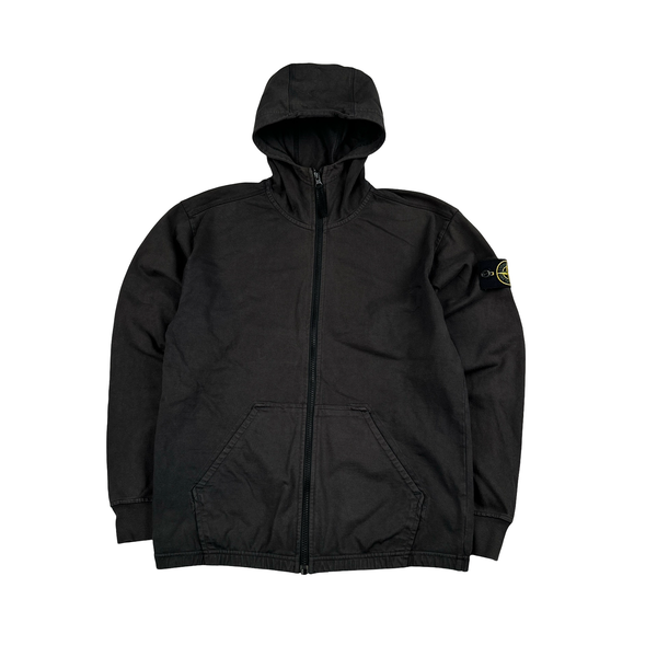 Stone Island 2019 Dark Grey Cotton Zipped Hoodie - Small