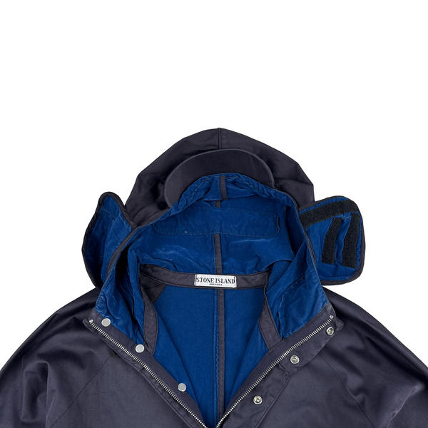 Stone Island 2004 Navy Raso Floccato Riot Mask Sniper Jacket - Medium