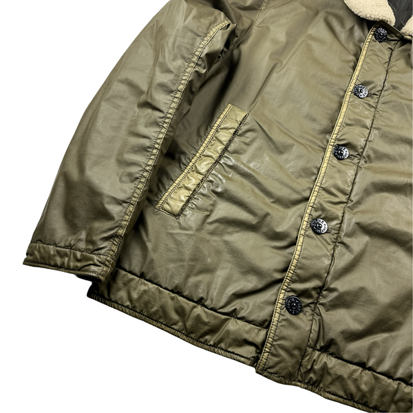 Stone Island 2015 Mussola Gommata Sherling Flight Jacket - XXL