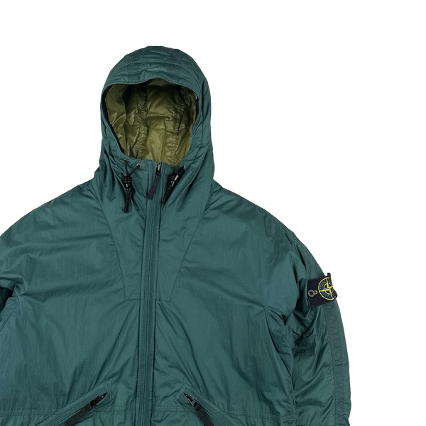Stone Island 2009 Green Down Filled Padded Mesh Badge Jacket - Large