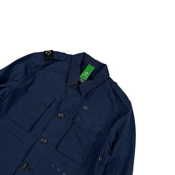 Ma Strum Navy Multipocket Buttoned Overshirt - Small