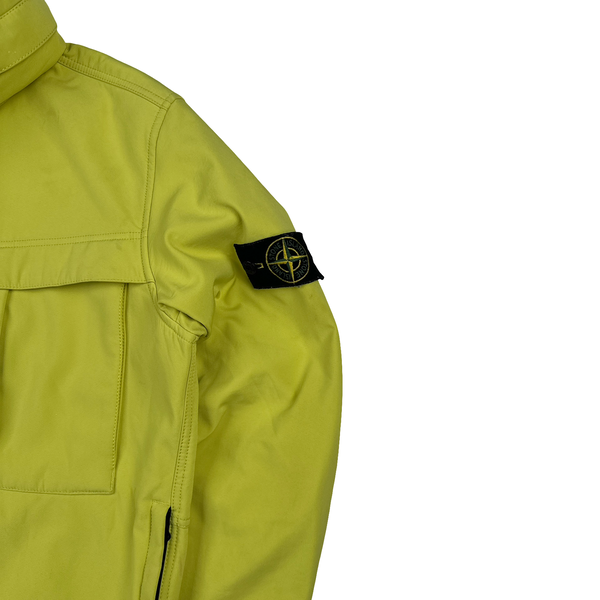 Stone Island Yellow Fleece Lined Soft Shell Jacket - Large