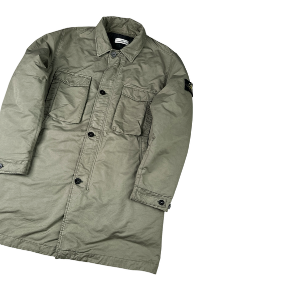 Stone Island Khaki 2019 David TC Primaloft Pea Jacket - XXL