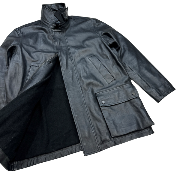 Ralph Lauren Wool Lined Heavyweight Leather Jacket - Medium