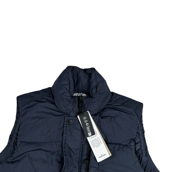 Stone Island 2023 Navy Crinkle Reps R-NY Down Gilet - Small